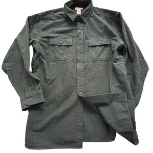 L L Bean Men's Chamois Cloth Shirt Green XL Regular Workwear Utility Grunge Warm